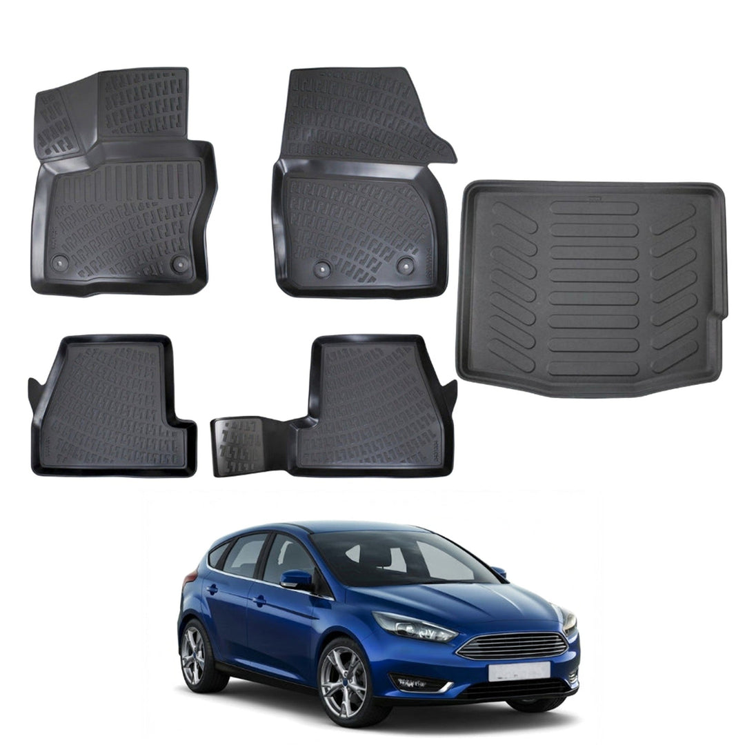 Ford Focus 3D Paspas  ve Bagaj Havuzu (İnce Stepneli) | 2014-2018 Arası, HB