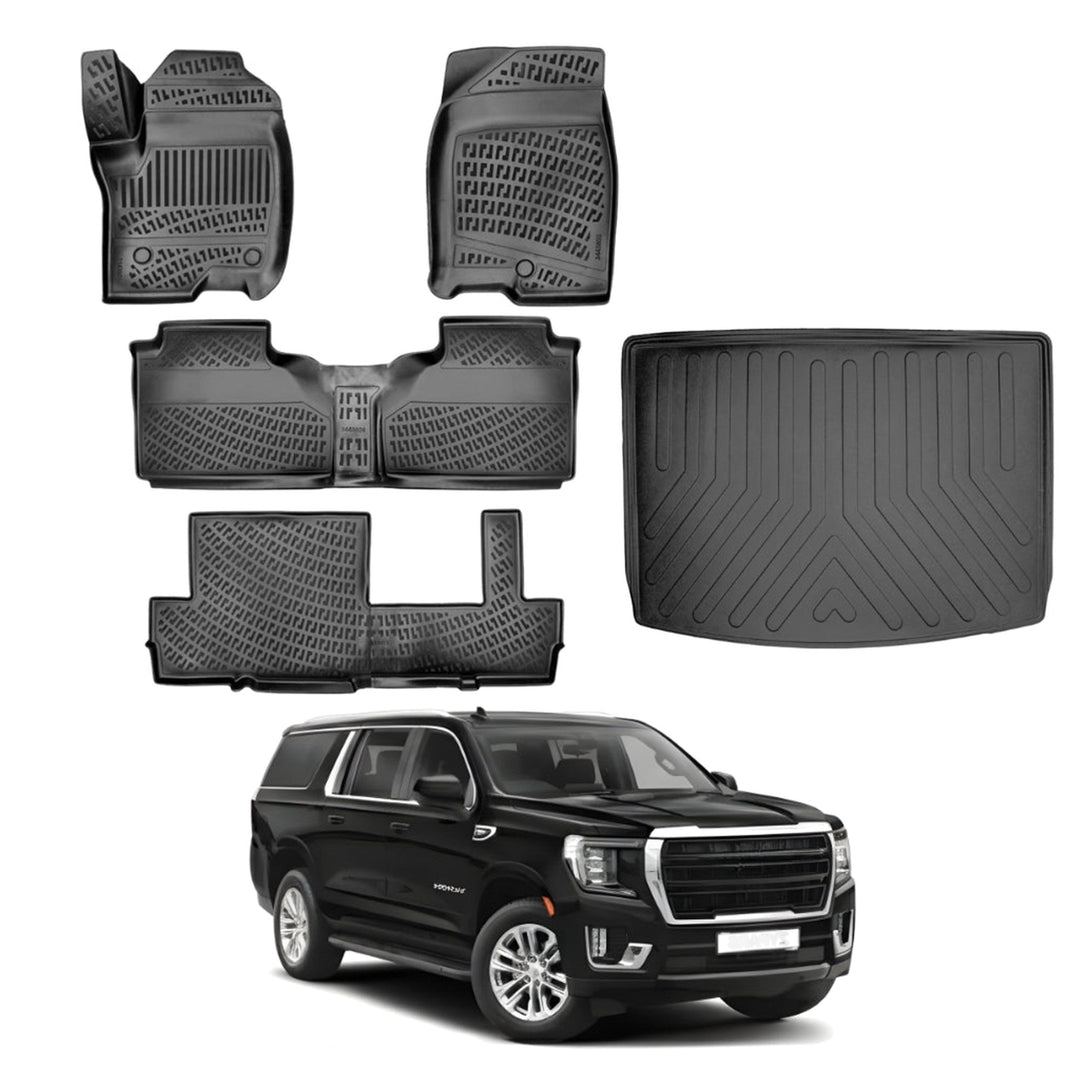 GMC Yukon XL Denali 3D Paspas (8 Koltuklu) ve Bagaj Havuzu | 2021 ve Sonrası