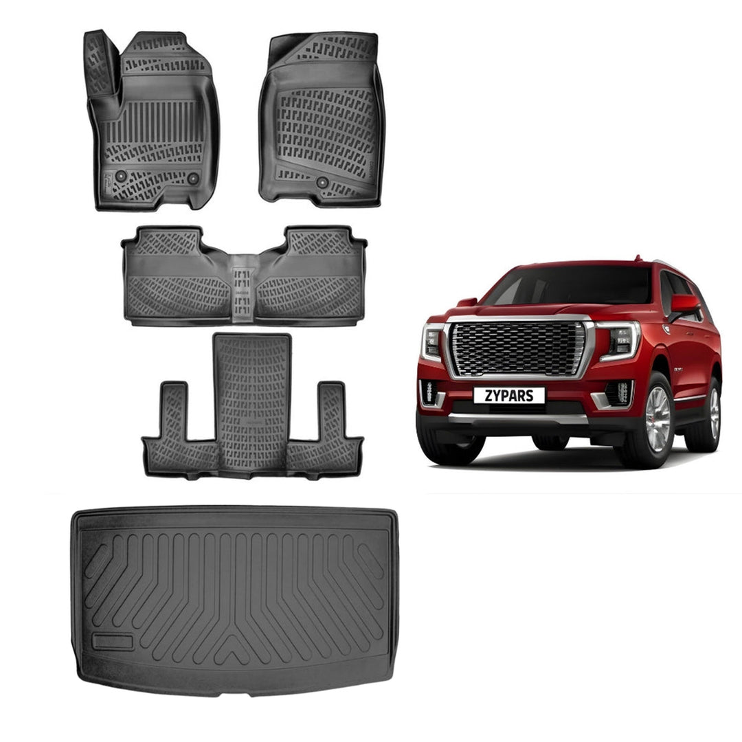 GMC Yukon Denali 3D Paspas (7 Koltuklu) ve Bagaj Havuzu | 2021 ve Sonrası