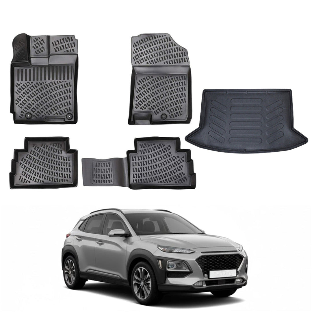 Hyundai Kona 3D Paspas  ve Bagaj Havuzu (Benzinli, Çift Cepli) | 2017-2023 Arası