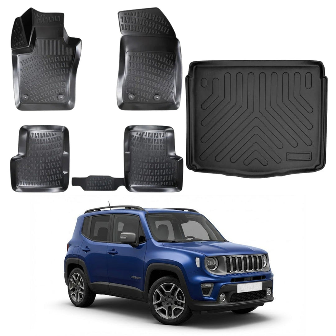 Jeep Renegade 3D Paspas  ve Bagaj Havuzu (Sabit Zemin) | 2018 ve Sonrası