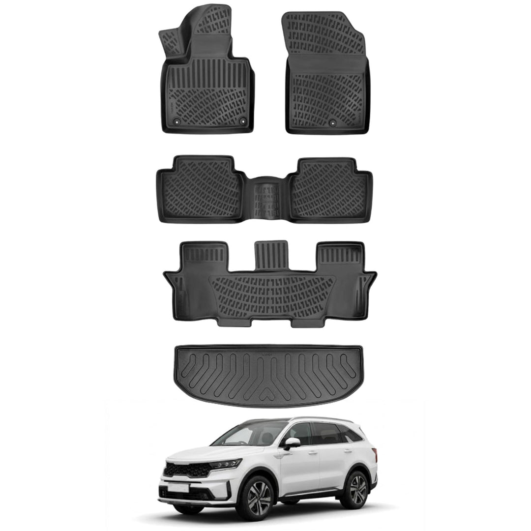 Kia Sorento 3D Paspas (Benzinli, 7 Koltuklu) ve Bagaj Havuzu | 2021 ve Sonrası