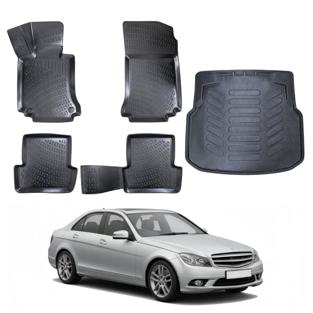 Mercedes C Class W204 3D Paspas  ve Bagaj Havuzu (Plastik Setli) | 2007-2014 Arası, SD