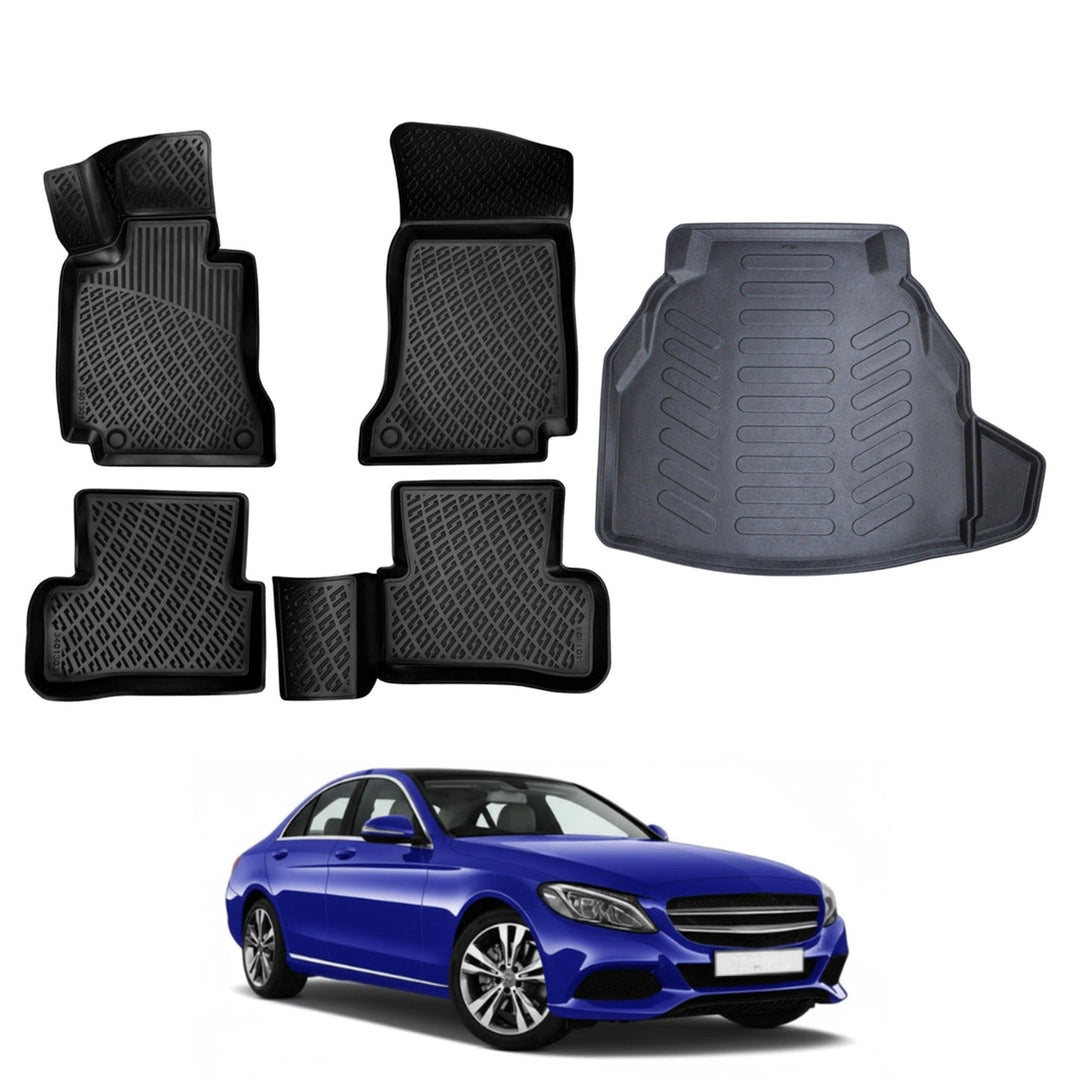 Mercedes C Class W205 3D Paspas  ve Bagaj Havuzu (Plastik Setli) | 2014-2021 Arası, SD