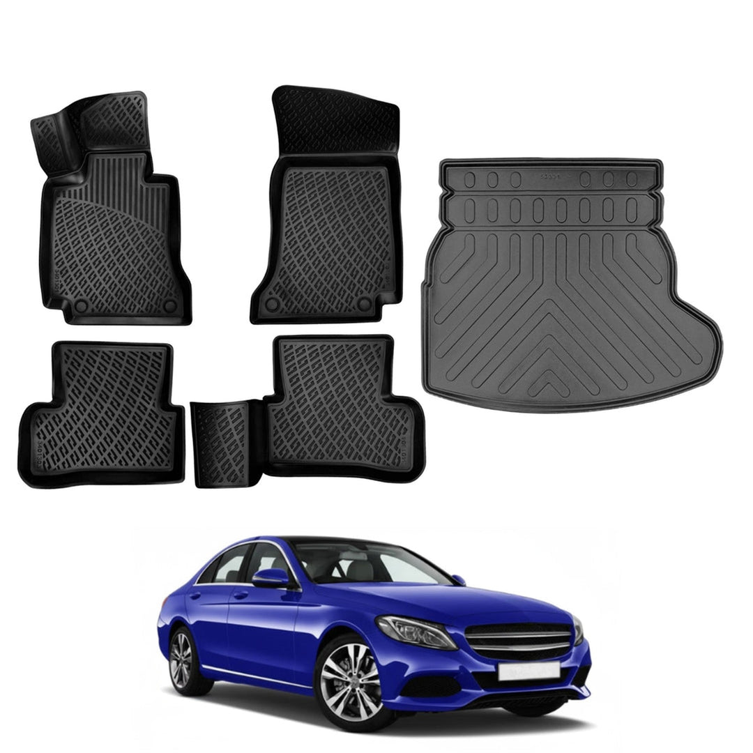Mercedes C Class W205 3D Paspas  ve Bagaj Havuzu (Rampalı Kulaklı) | 2014-2021 Arası, SD