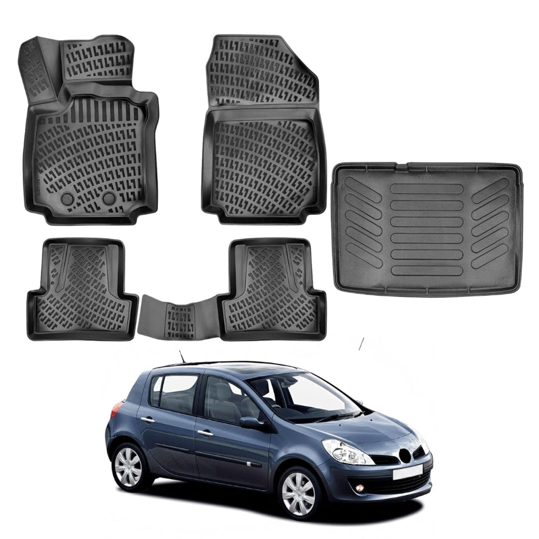 Renault Clio 3D Paspas  ve Bagaj Havuzu (Kancasız Model) | 2005-2012 Arası, HB