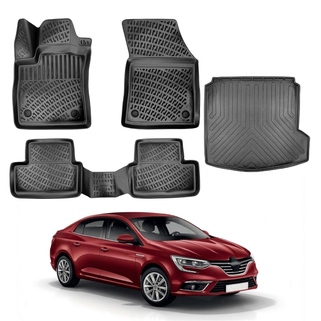 Renault Megane 4 3D Paspas  ve Bagaj Havuzu (Sağ Cepli, Touch Paket) | 2016-2023 Arası, SD