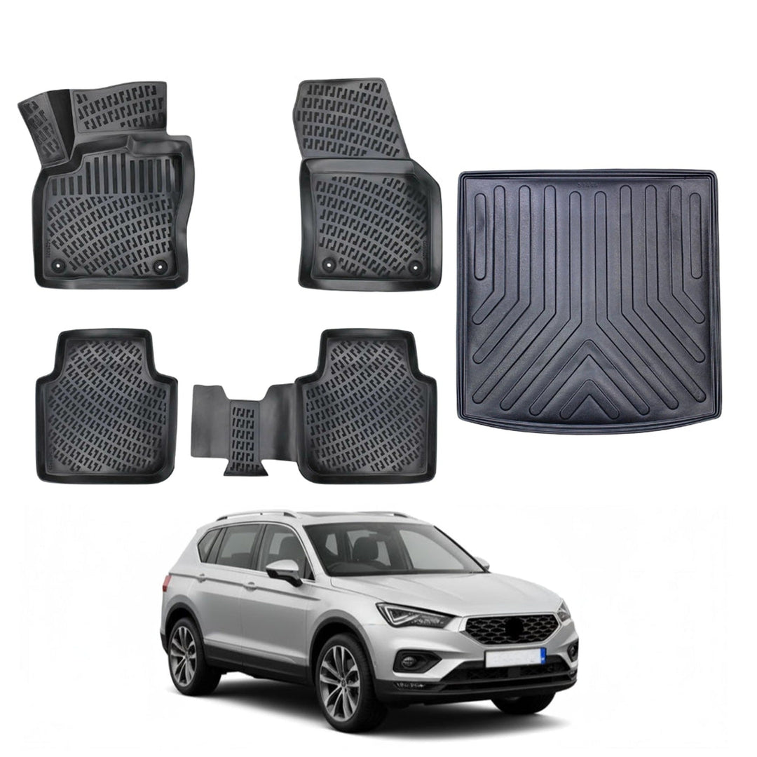 Seat Tarraco 3D Paspas  ve Bagaj Havuzu (5 Koltuklu) | 2018 ve Sonrası