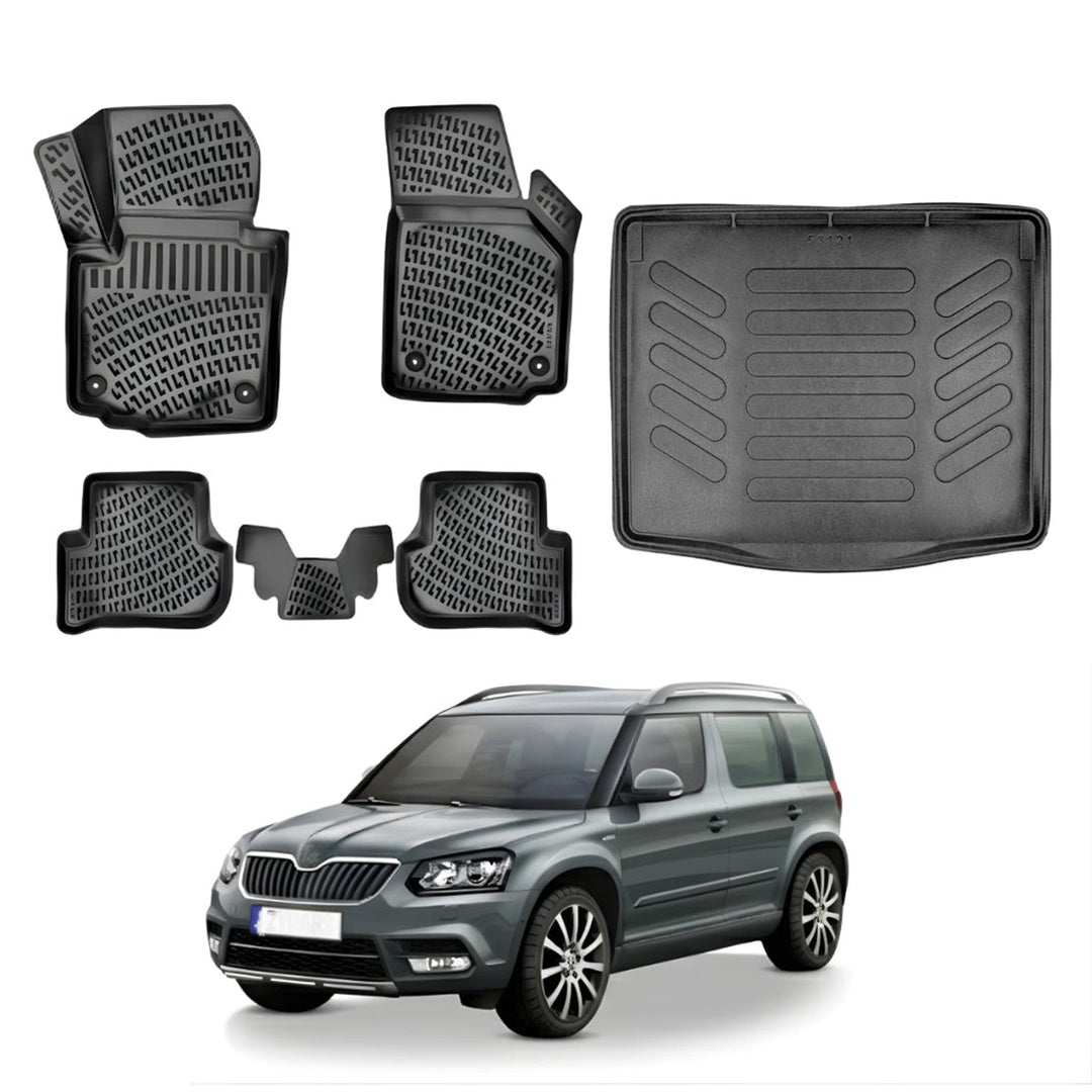 Skoda Yeti 3D Paspas  ve Bagaj Havuzu | 2009-2018 Arası, HB