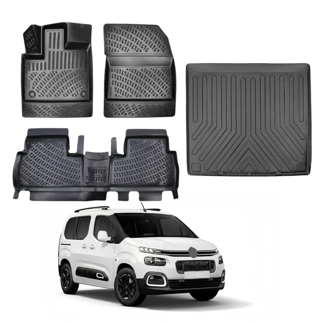Citroen Berlingo 3D Paspas (Feel Paket) ve Bagaj Havuzu (Bölmesiz Bagaj) | 2019 ve Sonrası