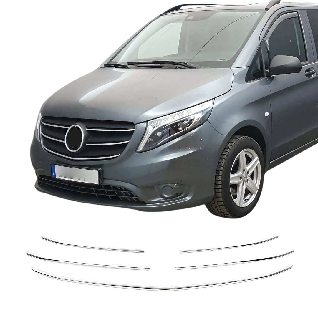 Mercedes Vito W447 Ön Panjur - Krom (5 Parça) | 2019-2024 Arası