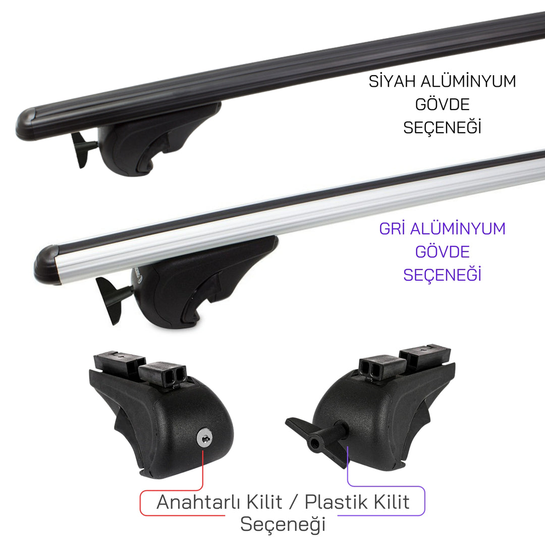 Opel Combo D Ara Atkı Siyah- Bold Bar v1 (Metal Kilit, 2 Parça) | 2011-2018 Arası