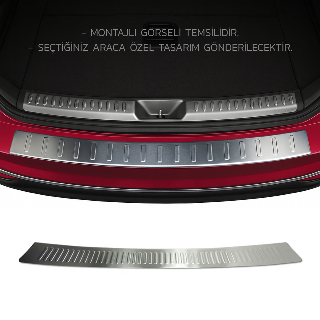 Citroen Berlingo Arka Tampon Eşiği - Krom | 2008-2018 Arası