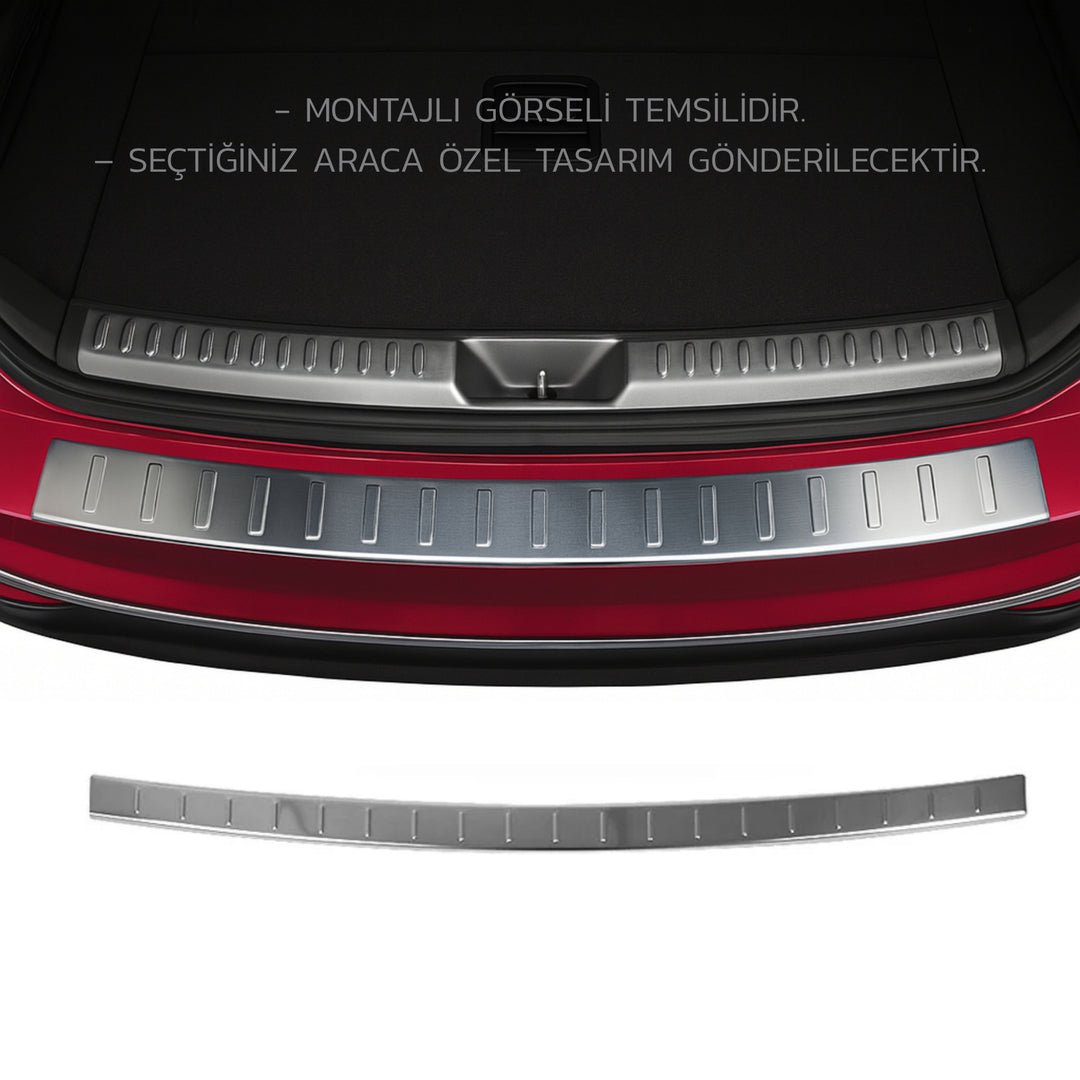 Citroen C5 Aircross Arka Tampon Eşiği - Krom | 2017 ve Sonrası