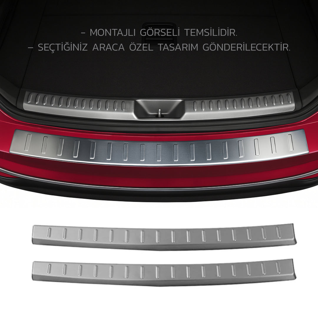 Renault Megane 4 Arka Tampon Eşiği - Krom Taşlı (2 Parça) | 2016 ve Sonrası, HB