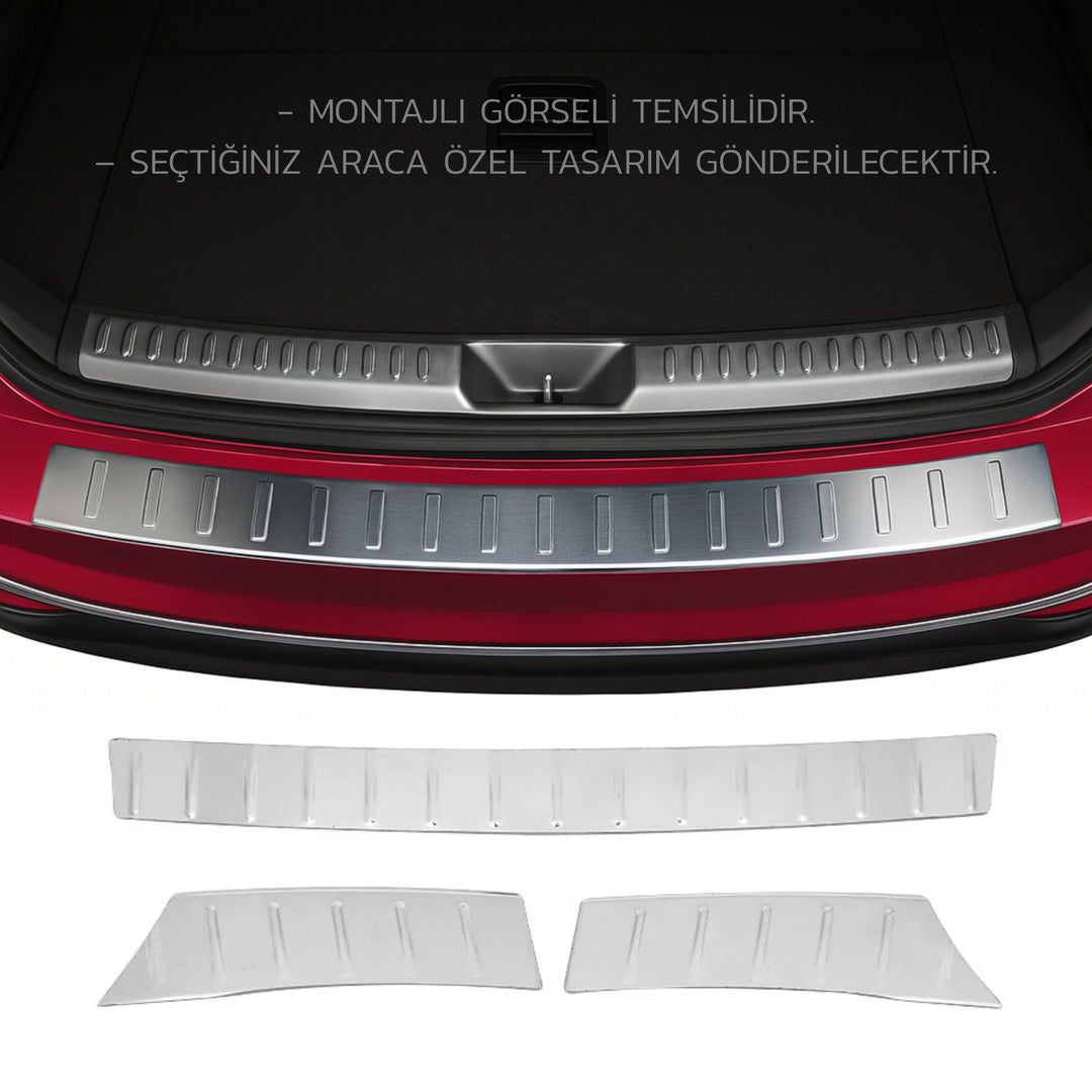 VW Tiguan Arka Tampon Eşiği - Krom (3 Parça) | 2007-2015 Arası