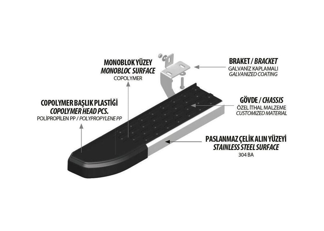 Skoda Kamiq Yan Basamak Seti - Siyah, Nevada | 2020 ve Sonrası