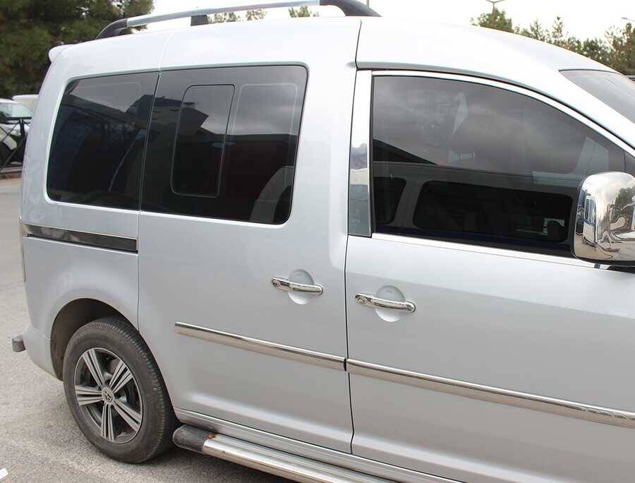VW Caddy Sürgülü Kapı Çıtası - Krom (2 Parça) | 2015-2020 Arası