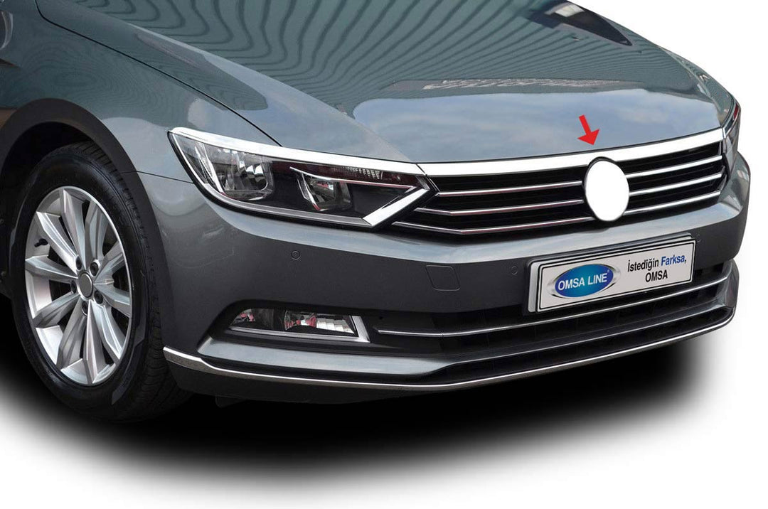 VW Passat B8 Ön Panjur Far Üstü Çıta - Krom | 2015 ve Sonrası, SD/SW