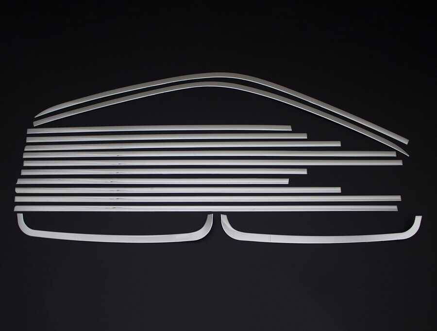 VW Transporter T5 Cam Çerçevesi - Krom, Tek Sürgü, Kısa Şase (14 Parça) | 2003-2023 Arası