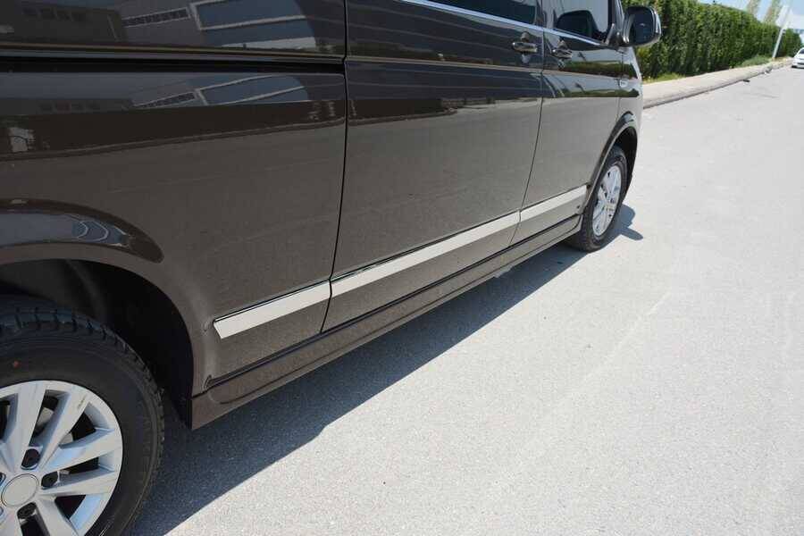 VW Multivan T5 Yan Kapı Çıtası - Krom, Tek Sürgülü, Uzun Şase (7 Parça) | 2010-2023 Arası