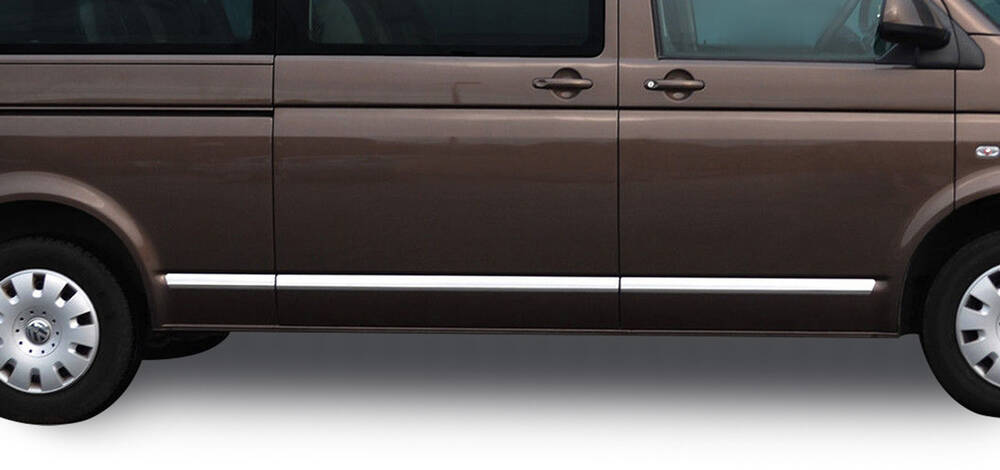 VW Multivan T6 Yan Kapı Çıtası - Krom, Çift Sürgülü, Kısa Şase (5 Parça) | 2015-2023 Arası