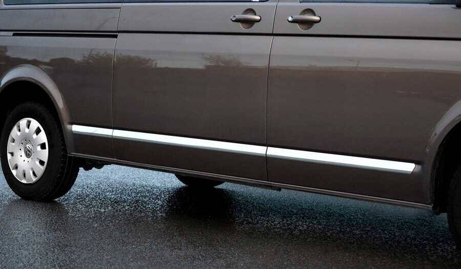 VW Transporter T6 Yan Kapı Çıtası - Krom, Tek Sürgülü, Kısa Şase (5 Parça) | 2015-2023 Arası