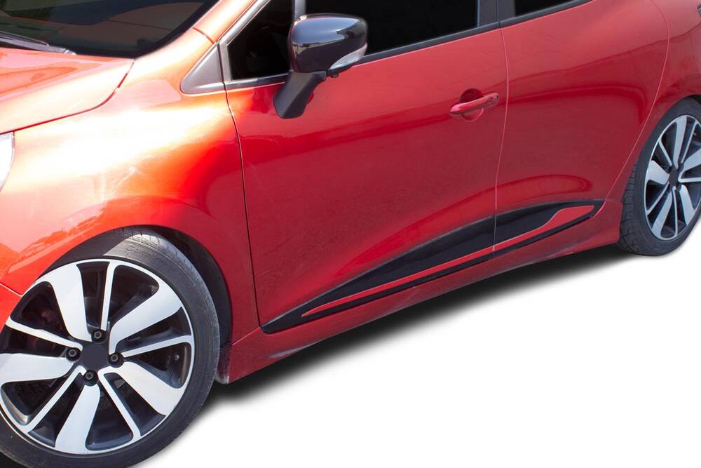 Renault Clio Yan Kapı Çıtası - Krom Kırmızı, Formlu Tip (4 Parça) | 2012-2019 Arası, HB/SW