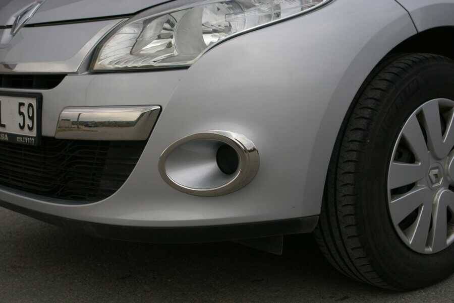 Renault Megane Sis Far Çerçevesi - Krom (2 Parça) | 2008-2012 Arası, HB/SW