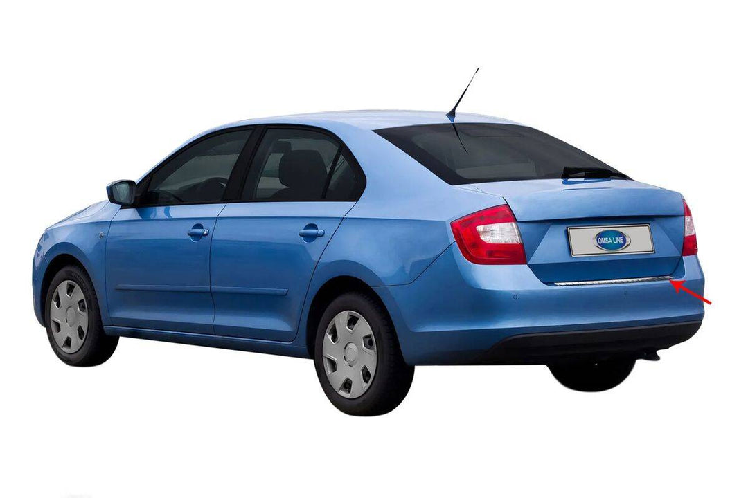 Skoda Rapid Arka Tampon Eşiği - Krom Taşlı | 2012 ve Sonrası, SD