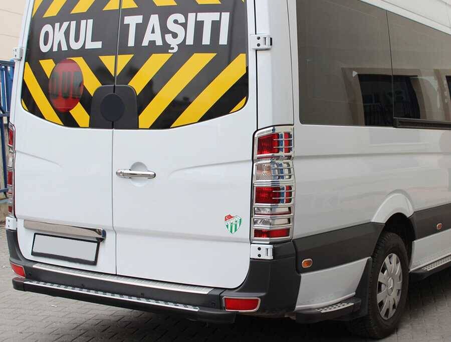 VW Crafter Arka Reflektör Çerçevesi - Krom (2 Parça) | 2012-2017 Arası