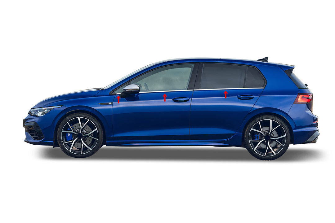 VW Golf Cam Çıtası Alt - Krom (6 Parça) | 2020 ve Sonrası, HB