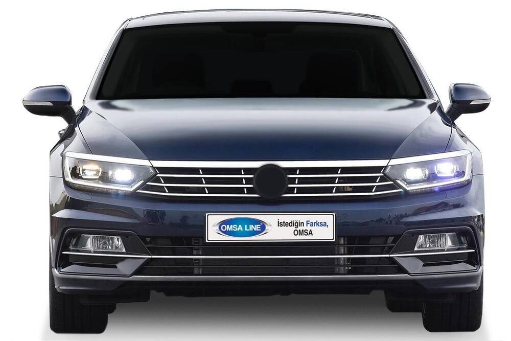 VW Passat B8 Far Üstü Çıta - Krom (3 parça) | 2015 ve Sonrası, SD