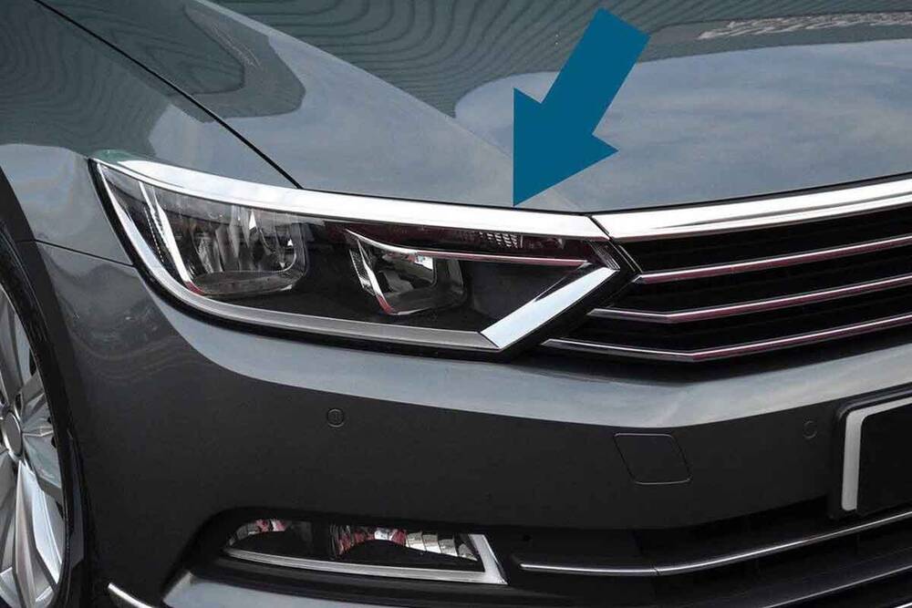 VW Passat B8 Far Üstü Çıta - Krom (3 parça) | 2015 ve Sonrası, SD